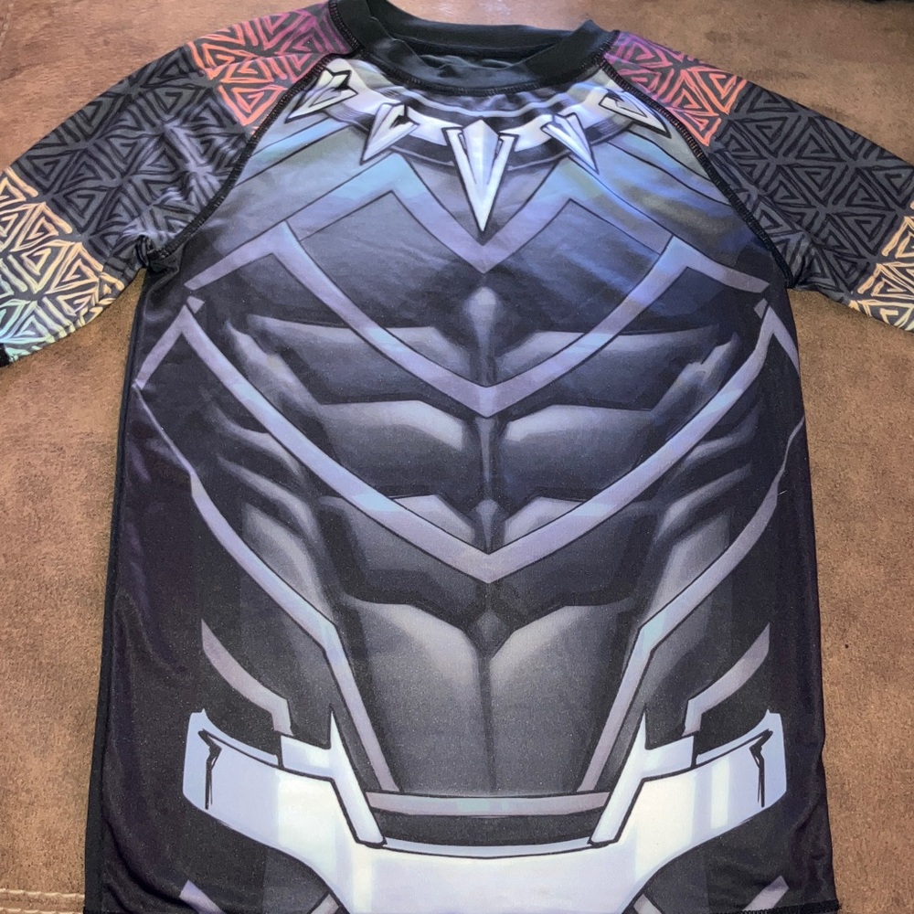 Marvel Avengers Black Graphic Tee with matching Seim Trunks kid size M (8/10)